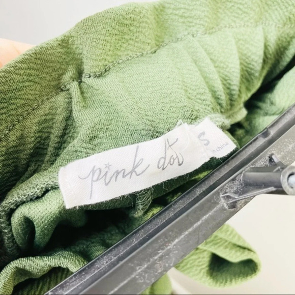 PINK DOT‎ Olive Green Paper Bag Pants Size Small - Picture 5 of 8